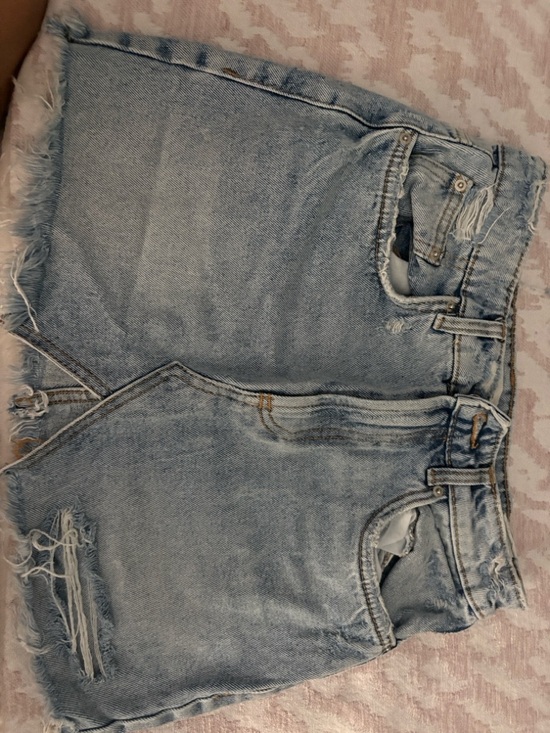 Zara Dresses & Skirts - Zara Light Wash Distressed Denim Mini Skirt